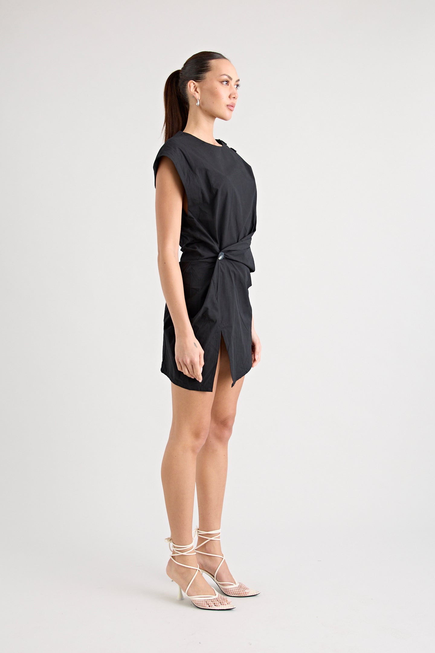GRENADA MINI TWIST DRESS | BLACK
