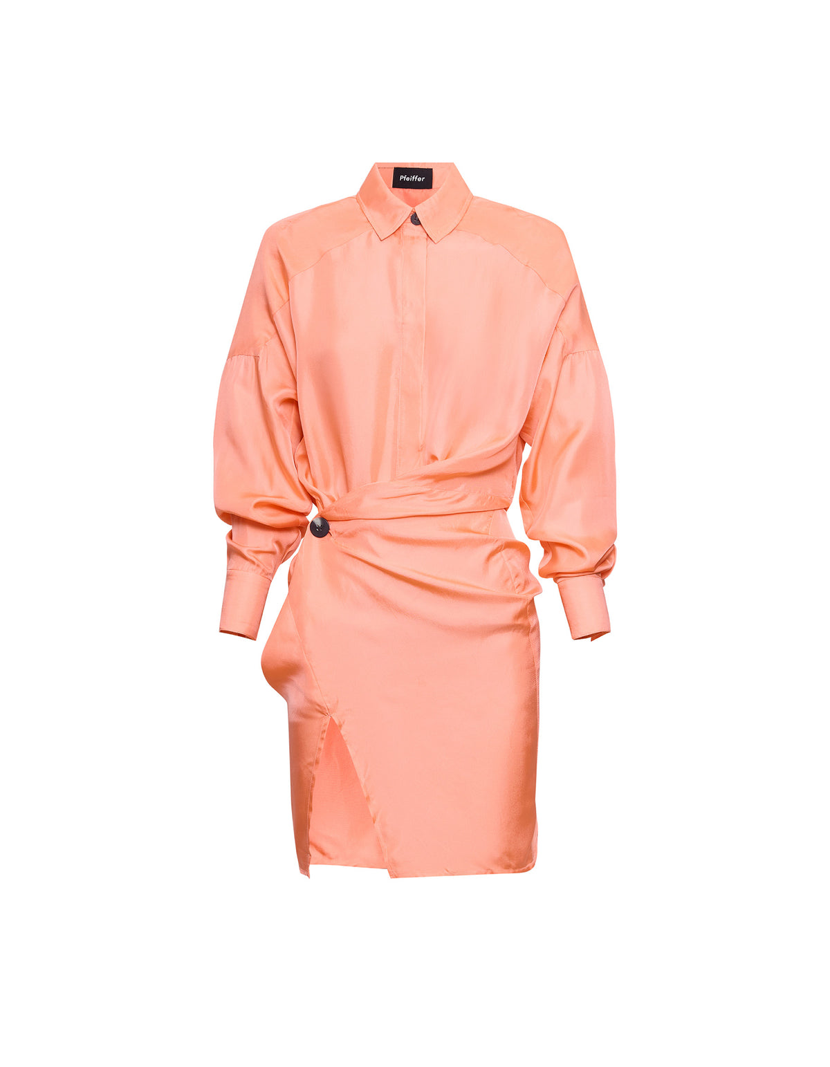 RAF SILK TWIST DRESS | PEACH