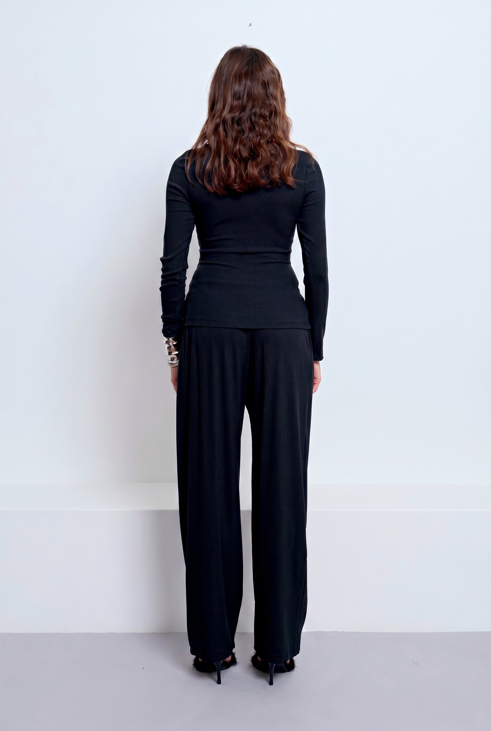 BISCAYNE LONG SLEEVE TOP | BLACK