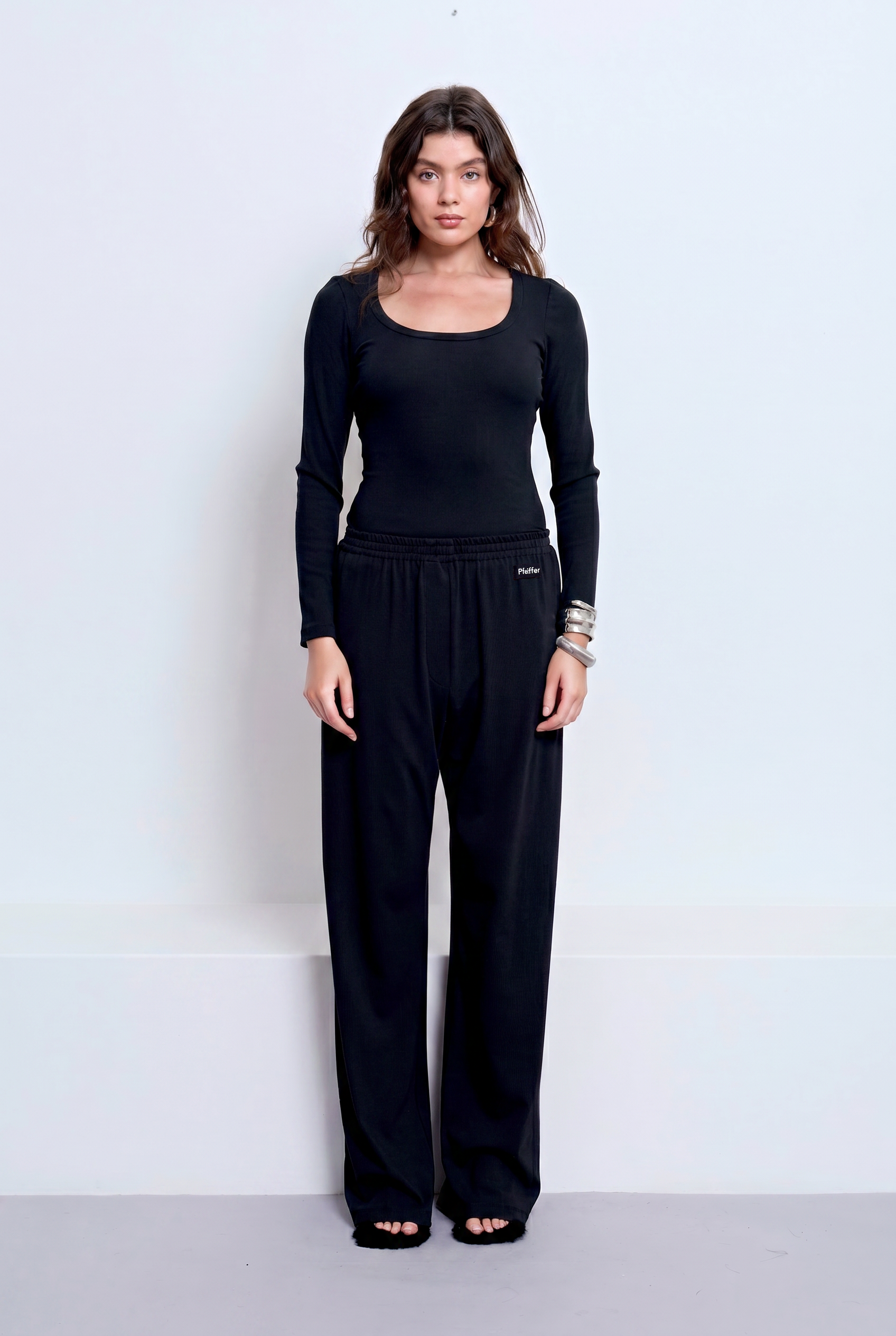 BISCAYNE LONG SLEEVE TOP | BLACK