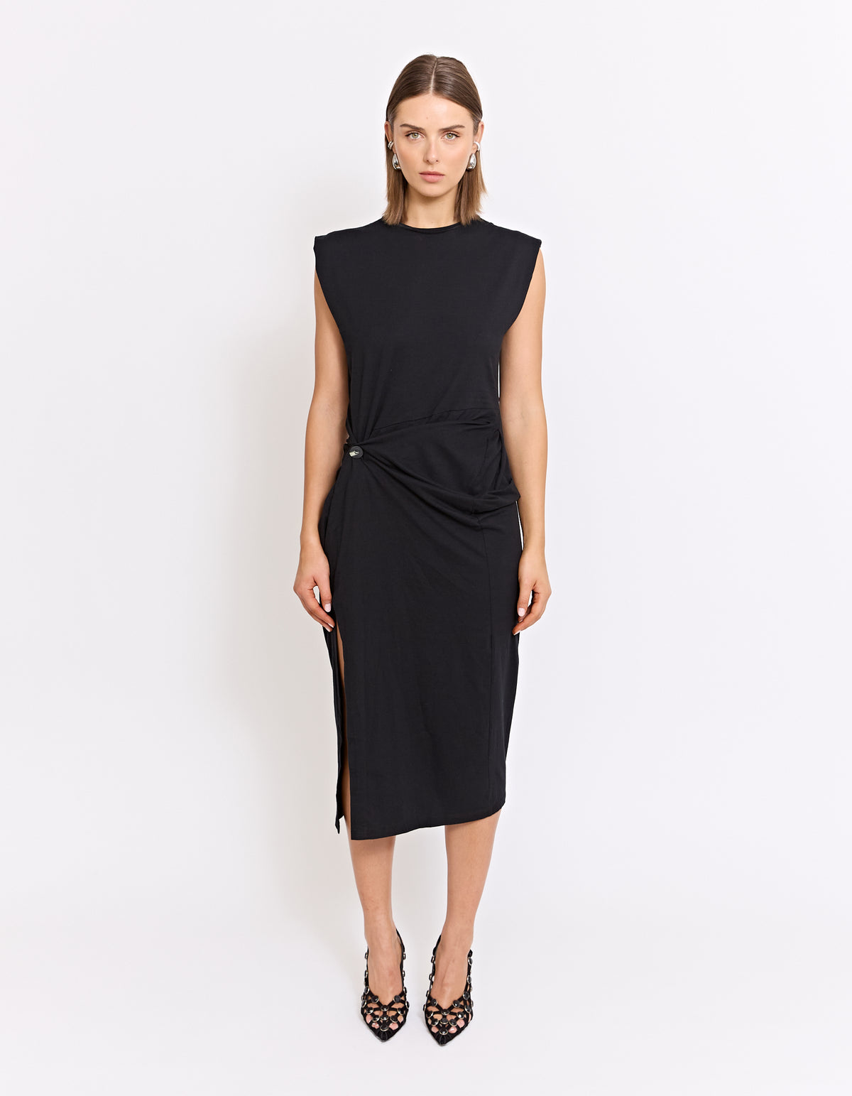 KASKADE TWIST DRESS | BLACK