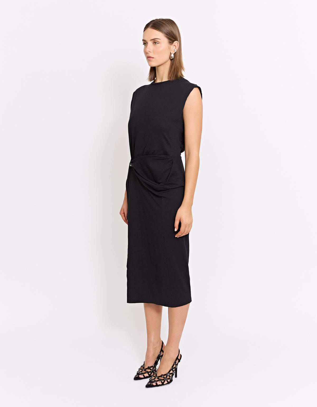 KASKADE TWIST DRESS | BLACK