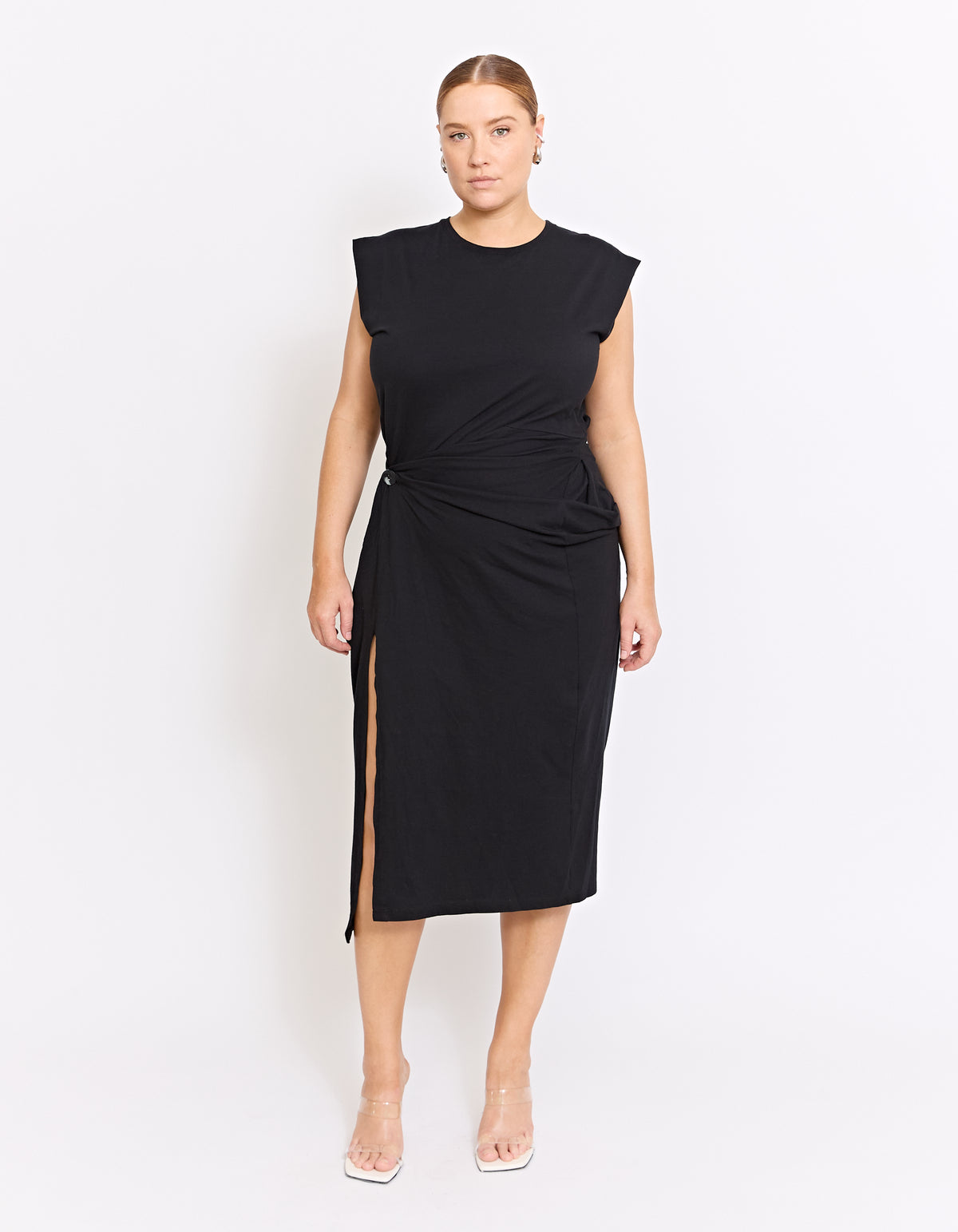 KASKADE TWIST DRESS | BLACK