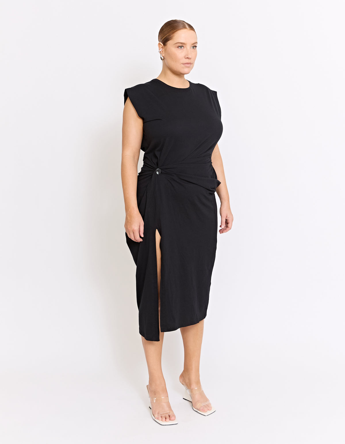 KASKADE TWIST DRESS | BLACK