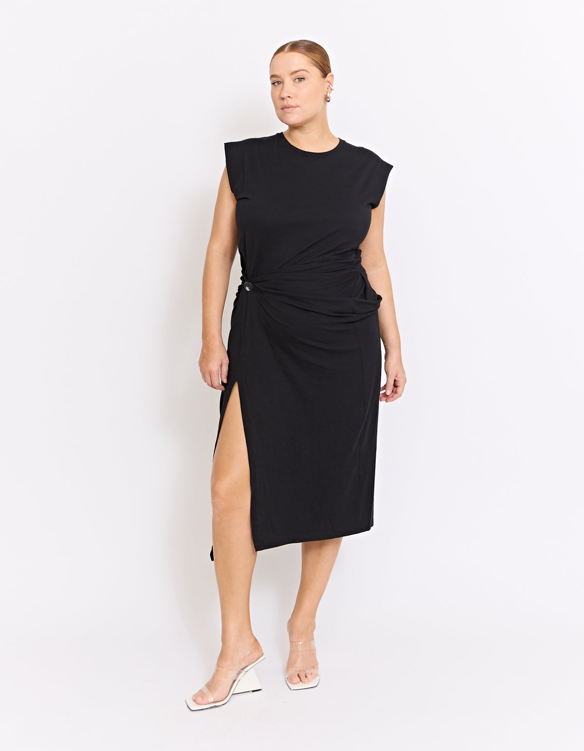 KASKADE TWIST DRESS | BLACK