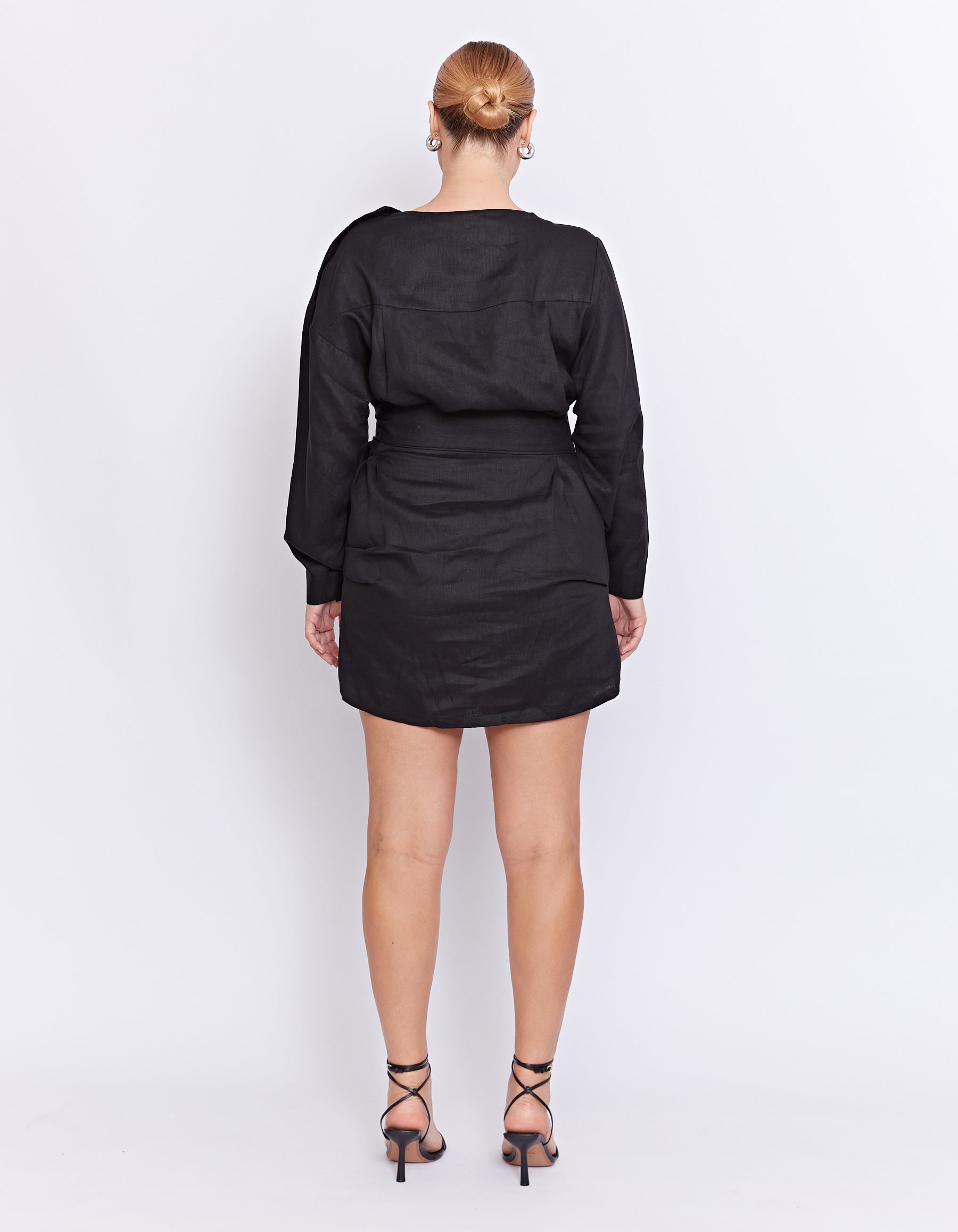 ECHO LINEN DRESS | BLACK