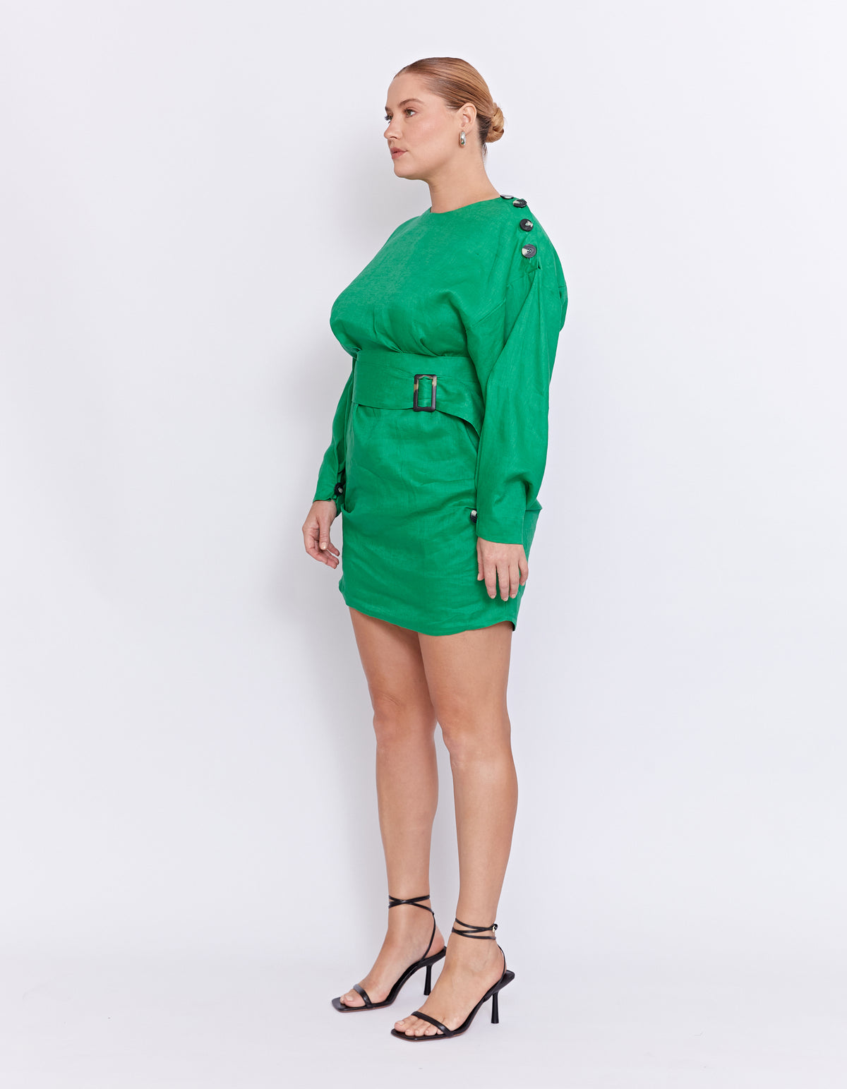 ECHO LINEN DRESS | GREEN