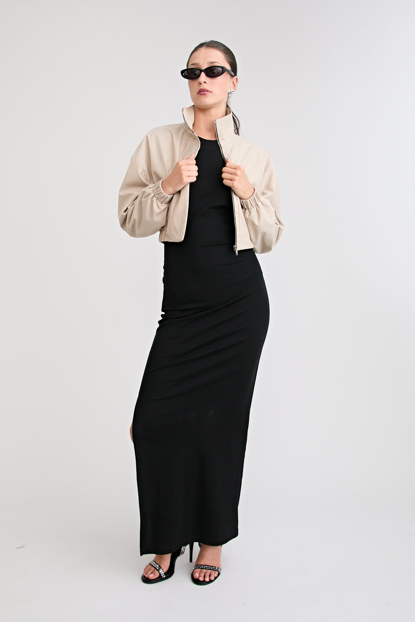 ZENA BOMBER JACKET | BEIGE