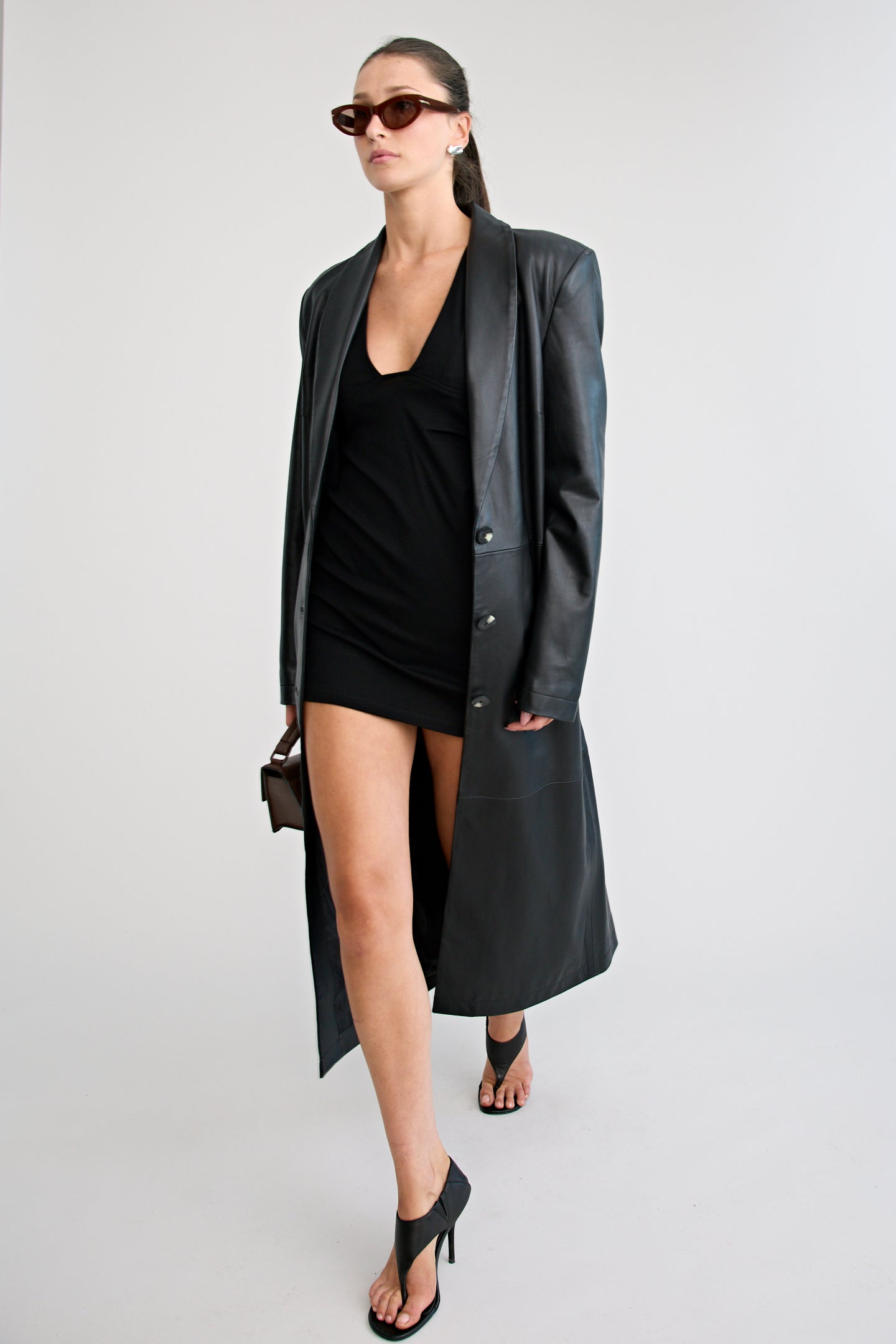 THE MARCELLE LEATHER COAT | BLACK