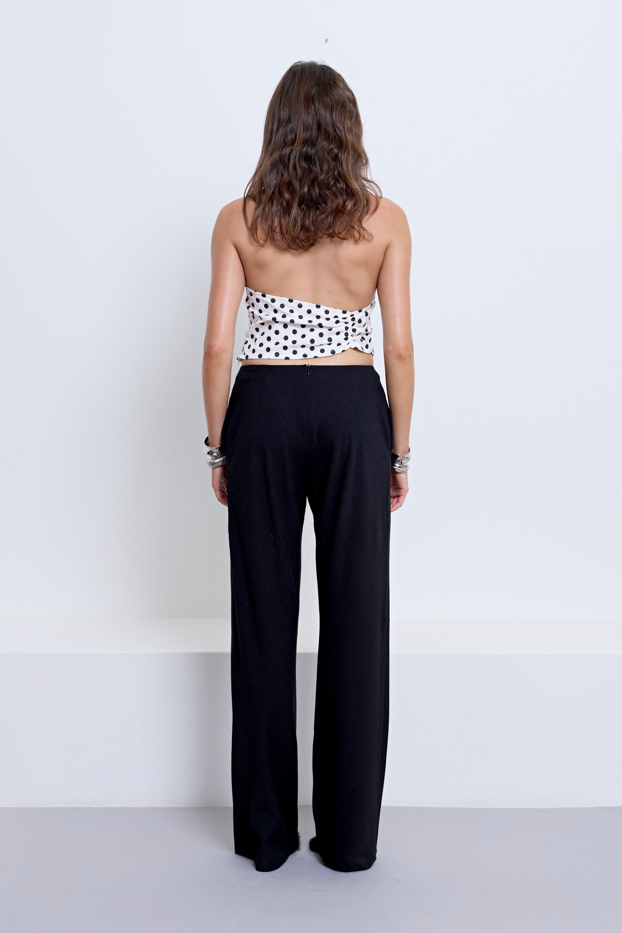 HALLIE BACKLESS TOP | POLKA DOT