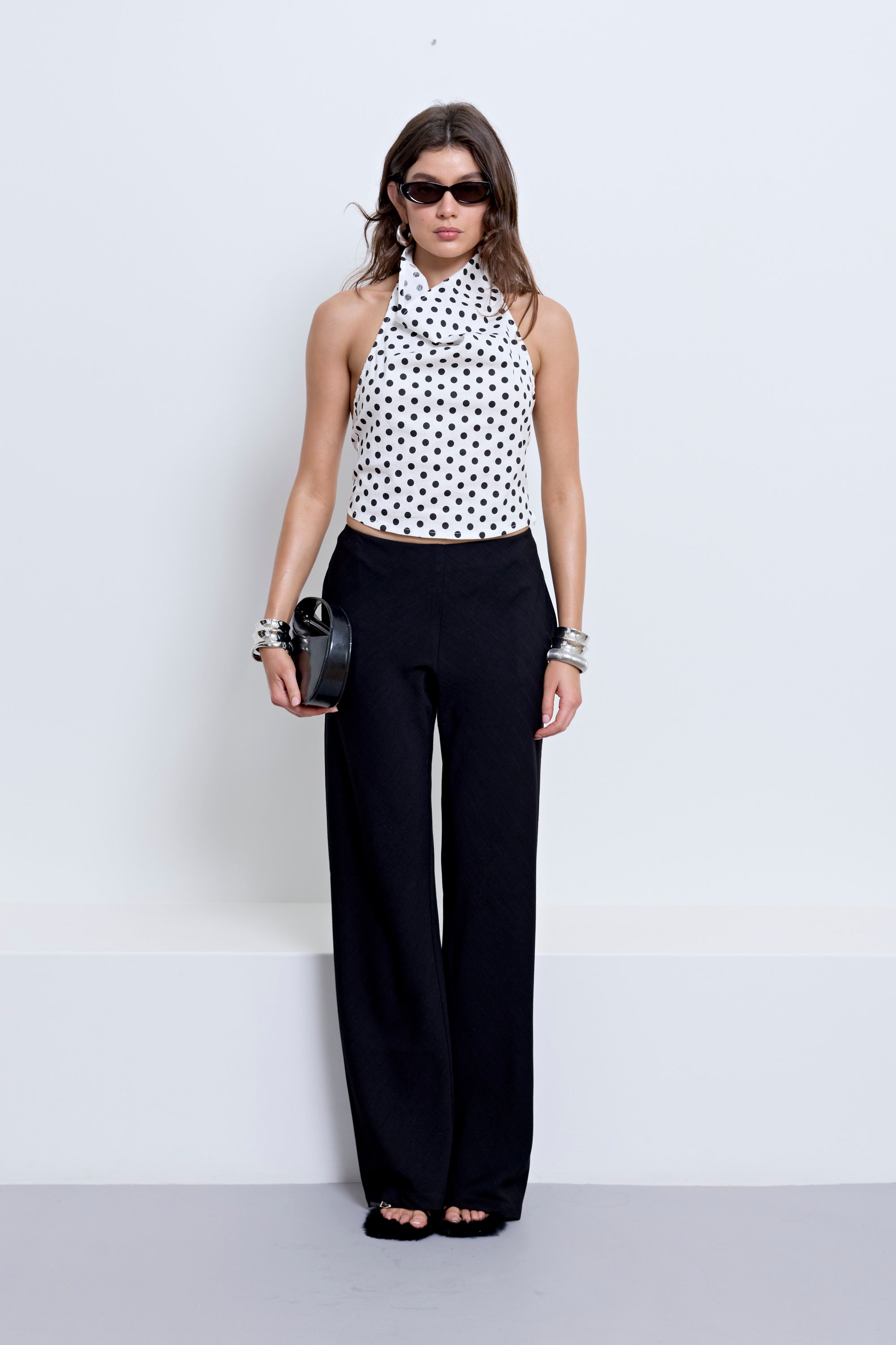 HALLIE BACKLESS TOP | POLKA DOT