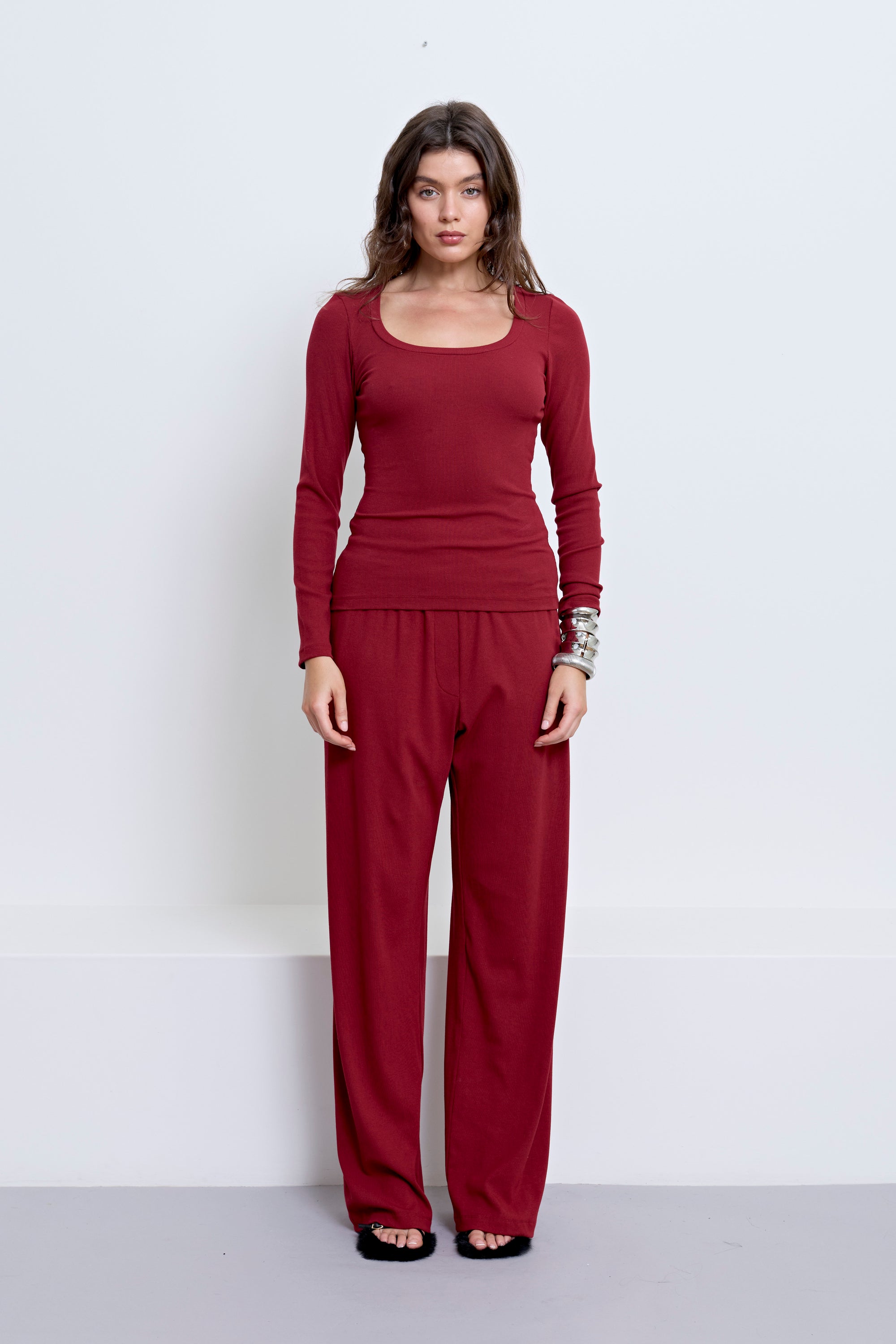 BISCAYNE LONG SLEEVE TOP | SANGRIA