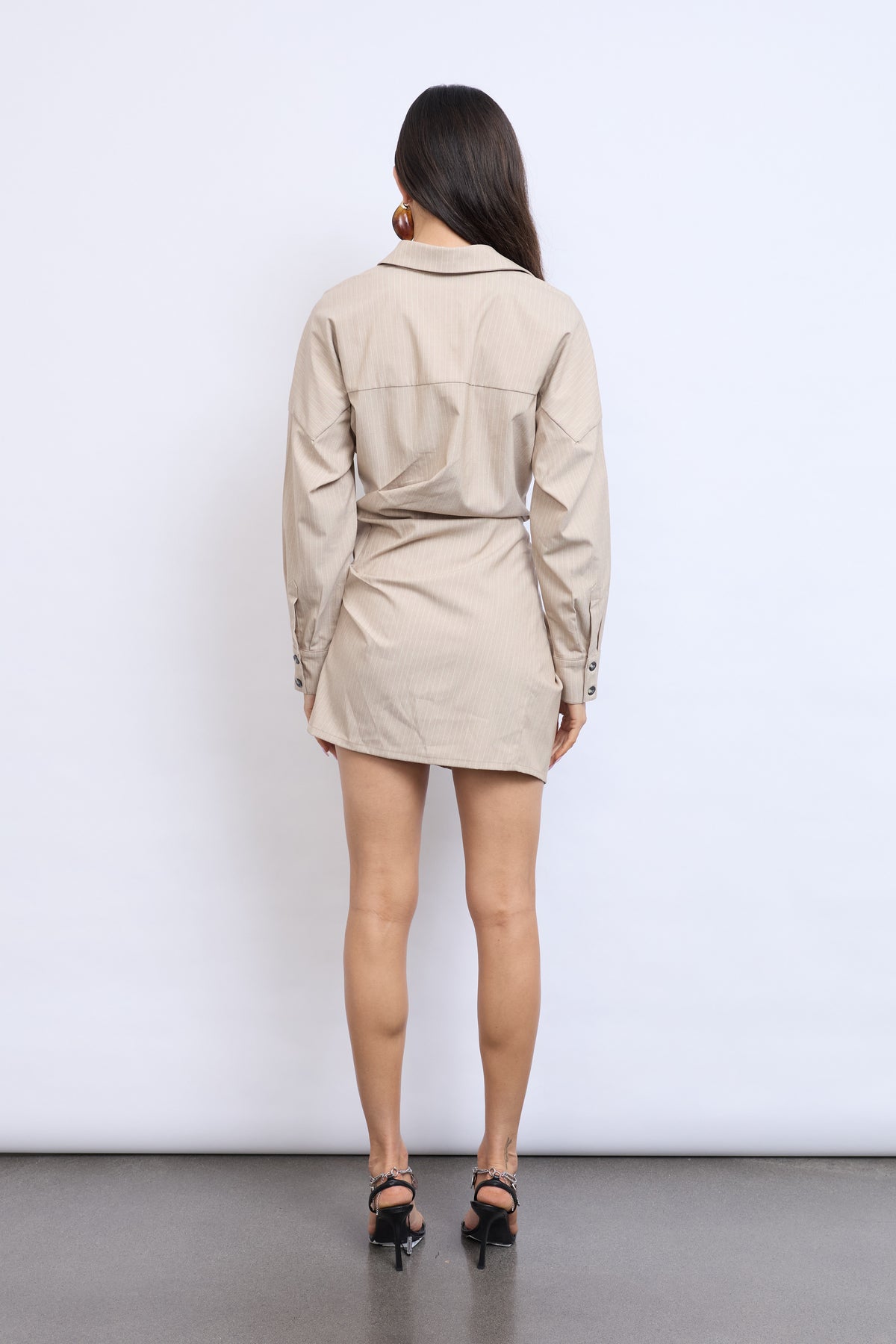 ZENA TWIST DRESS | BEIGE