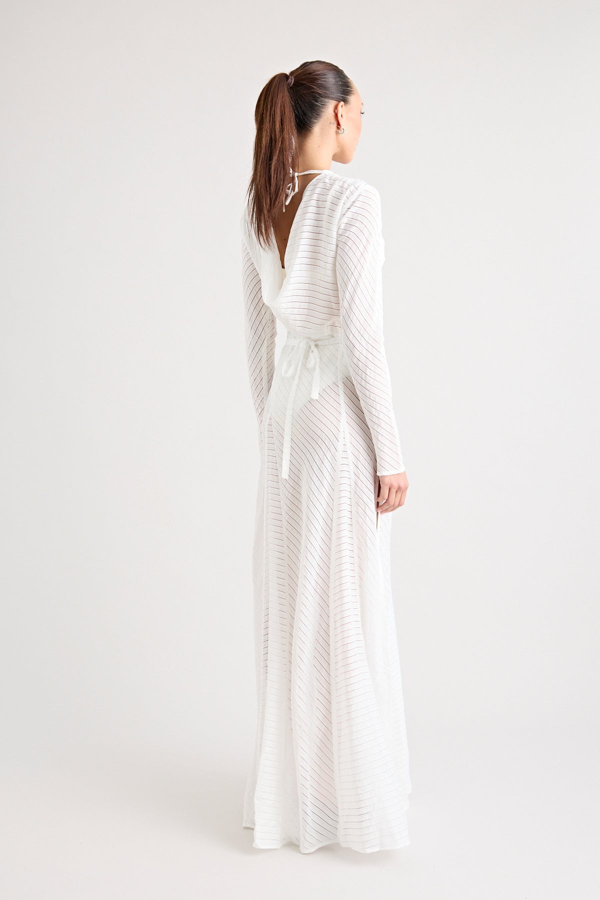 TERRAZZA SHEER GOWN | POWDER