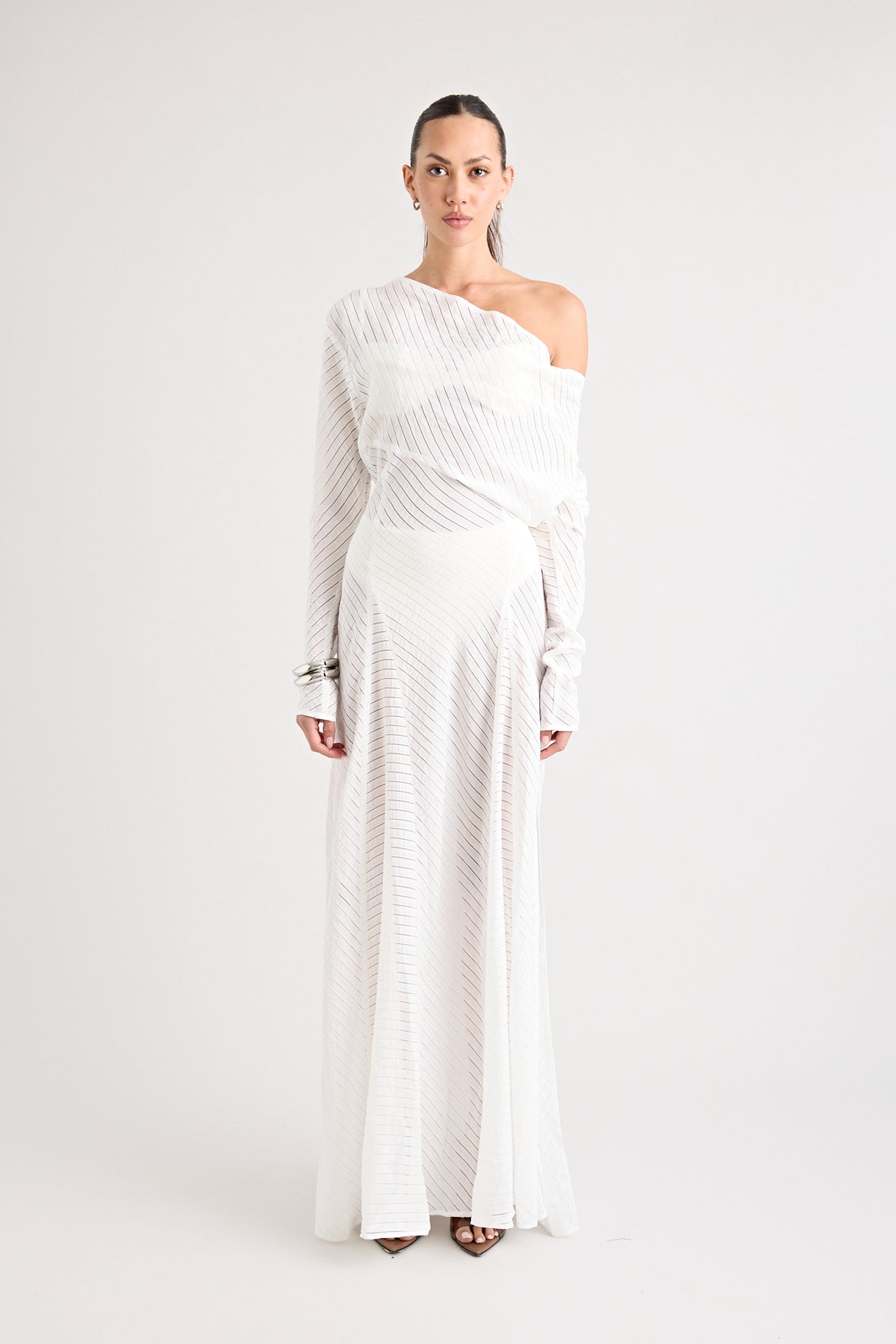 TERRAZZA SHEER GOWN | POWDER