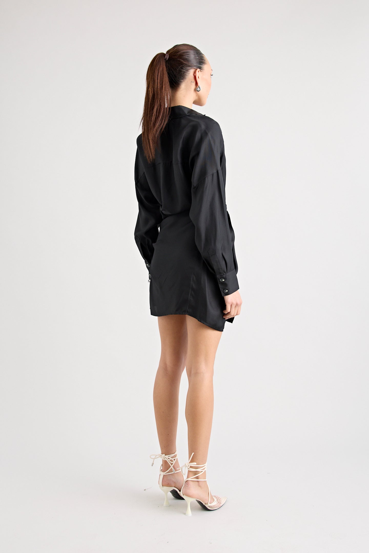 RAF SILK TWIST DRESS | BLACK