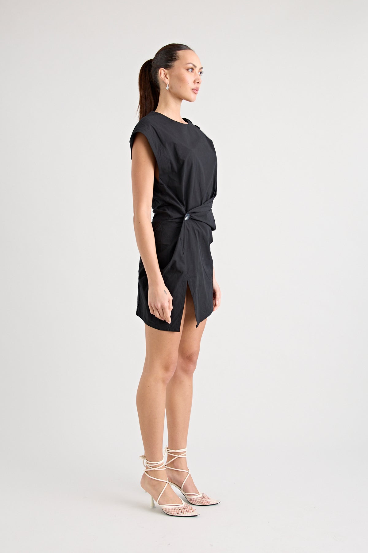 GRENADA MINI TWIST DRESS | BLACK