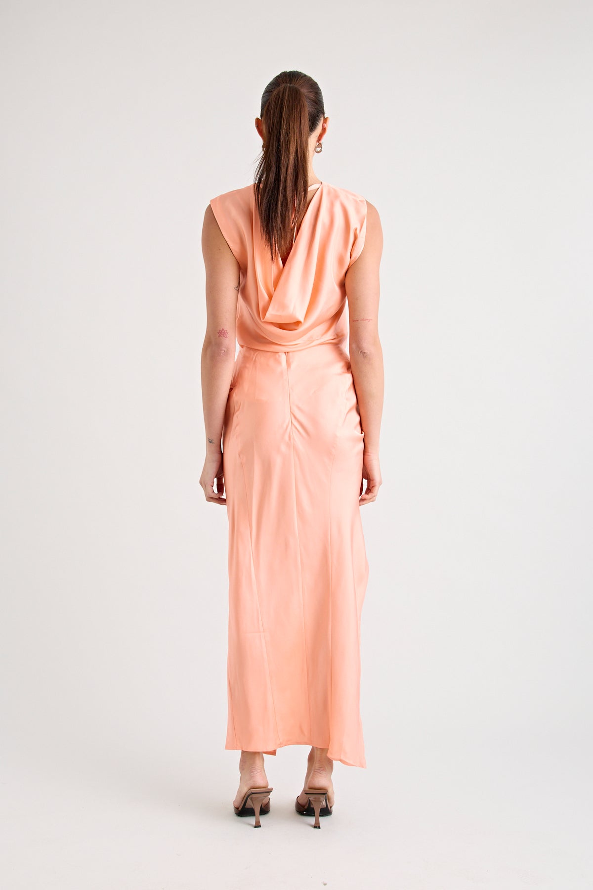 RAF SILK TWIST SKIRT | PEACH