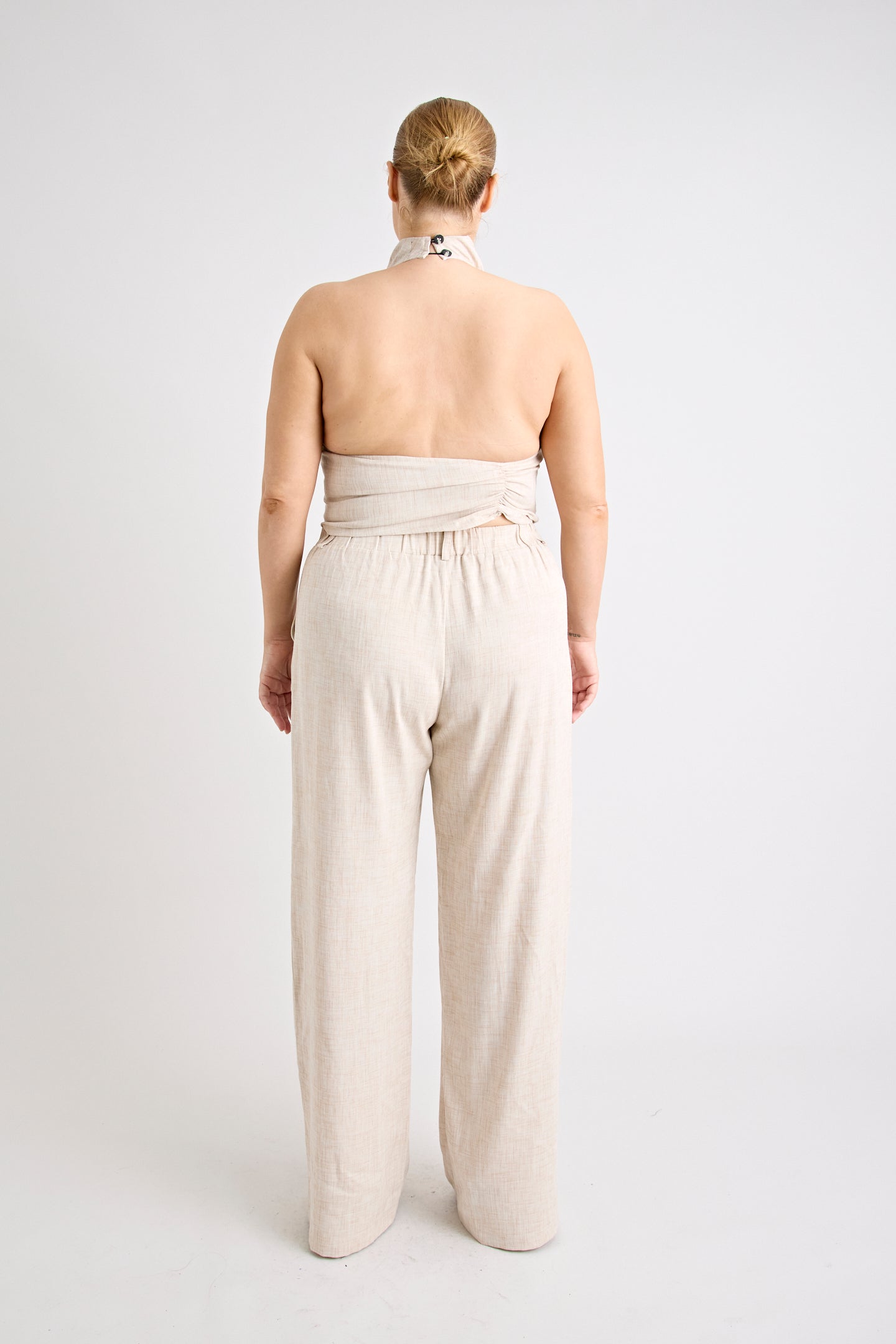 PINO COWL NECK TOP | NATURAL