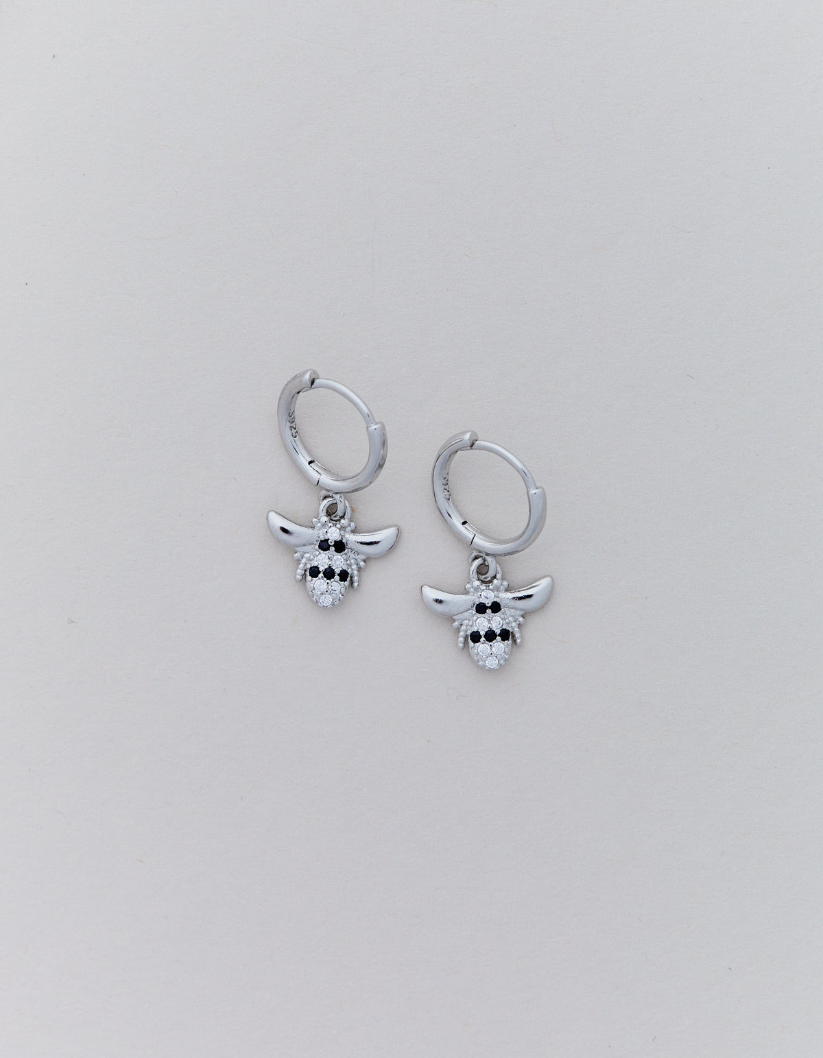 BEE MINI HOOPS SILVER