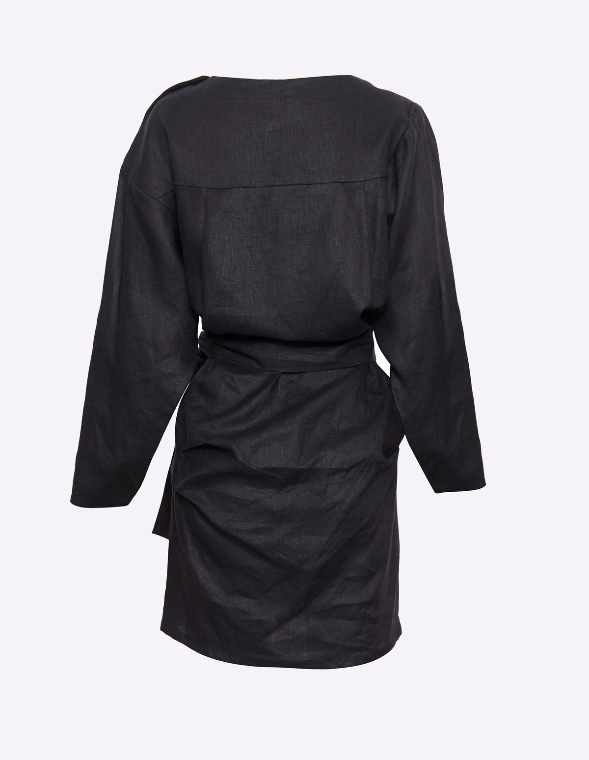 ECHO LINEN DRESS | BLACK