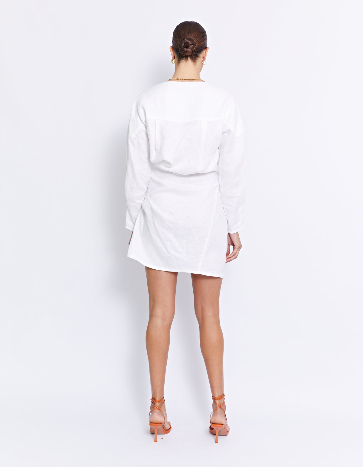 LOVERS LINEN TWIST DRESS | WHITE