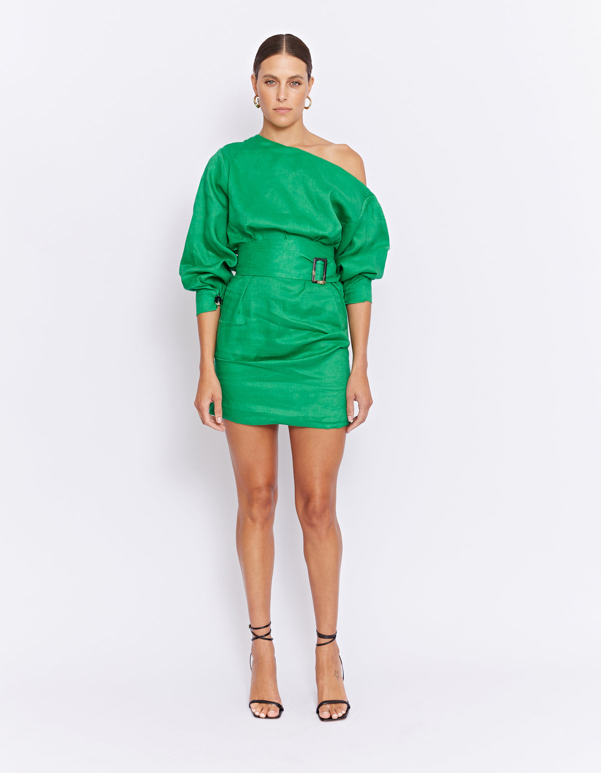 ECHO LINEN DRESS | GREEN