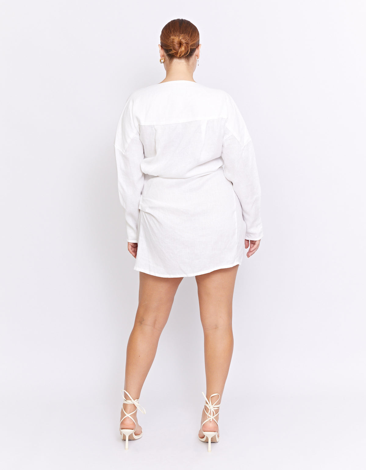 LOVERS LINEN TWIST DRESS | WHITE